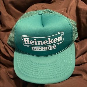 Heineken Beer Trucker Green SnapBack Hat Vintage 80s Mesh Adjustable